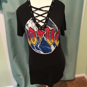 Caged t-shirt or minidress with LOVE graphic